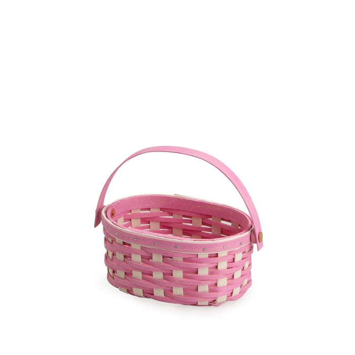 Easter Miniature Oval Basket with Protector - Pink