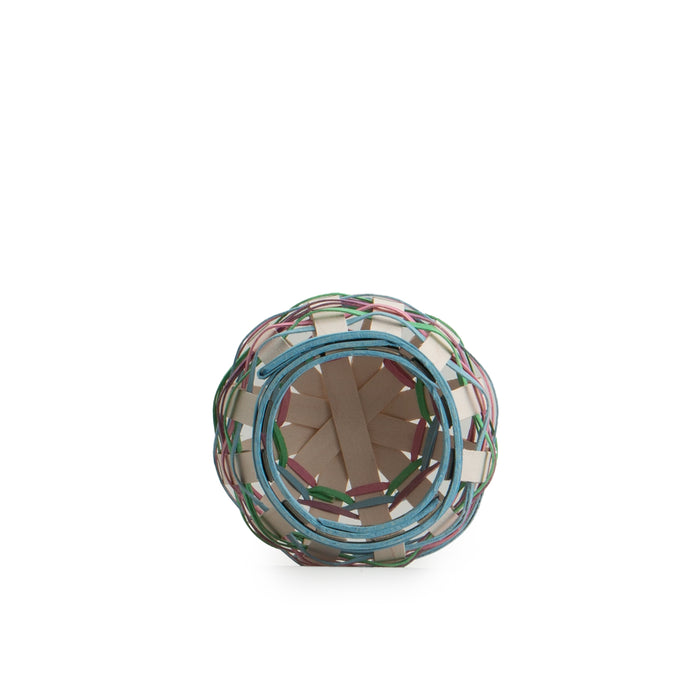 Easter Miniature Freestanding Open Weave Egg Basket - Blue
