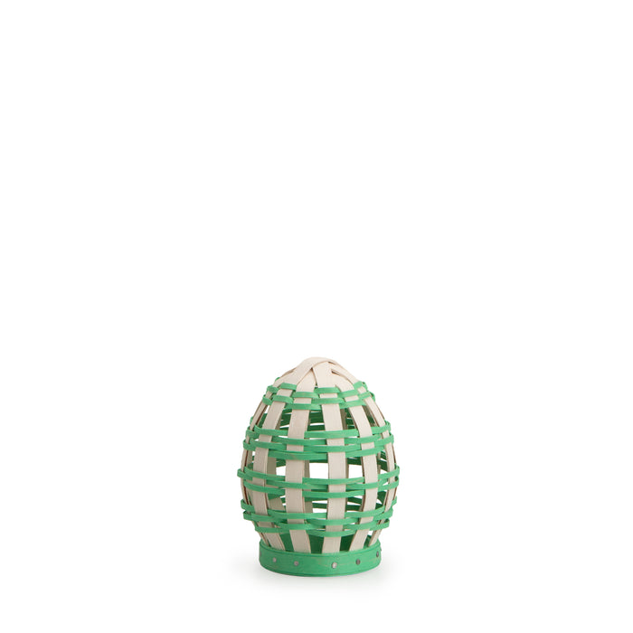 Easter Miniature Freestanding Open Weave Egg Basket - Green