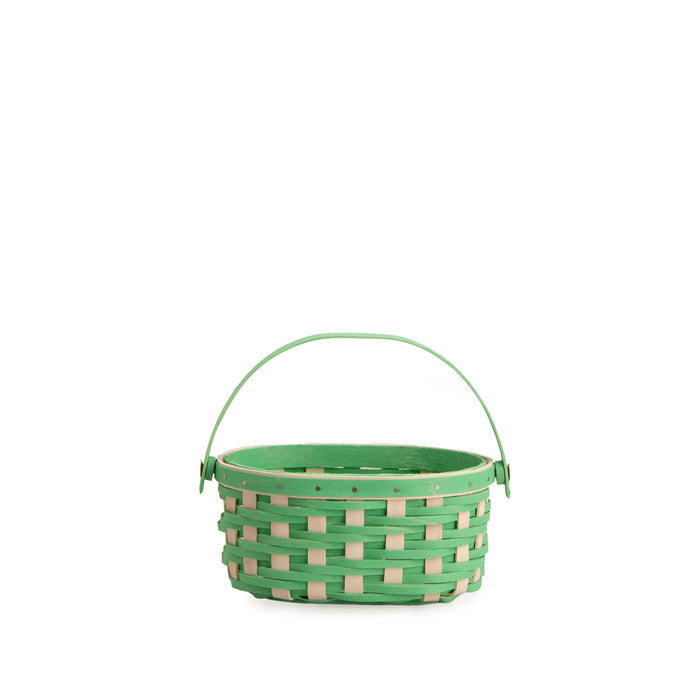 Easter Miniature Oval Basket with Protector - Green