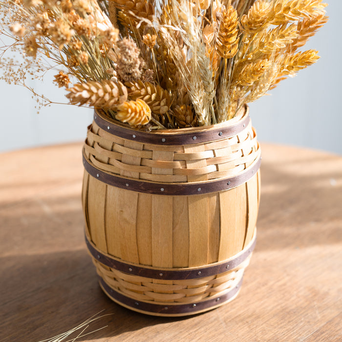 Oktoberfest Barrel Basket with Protector - Wheat