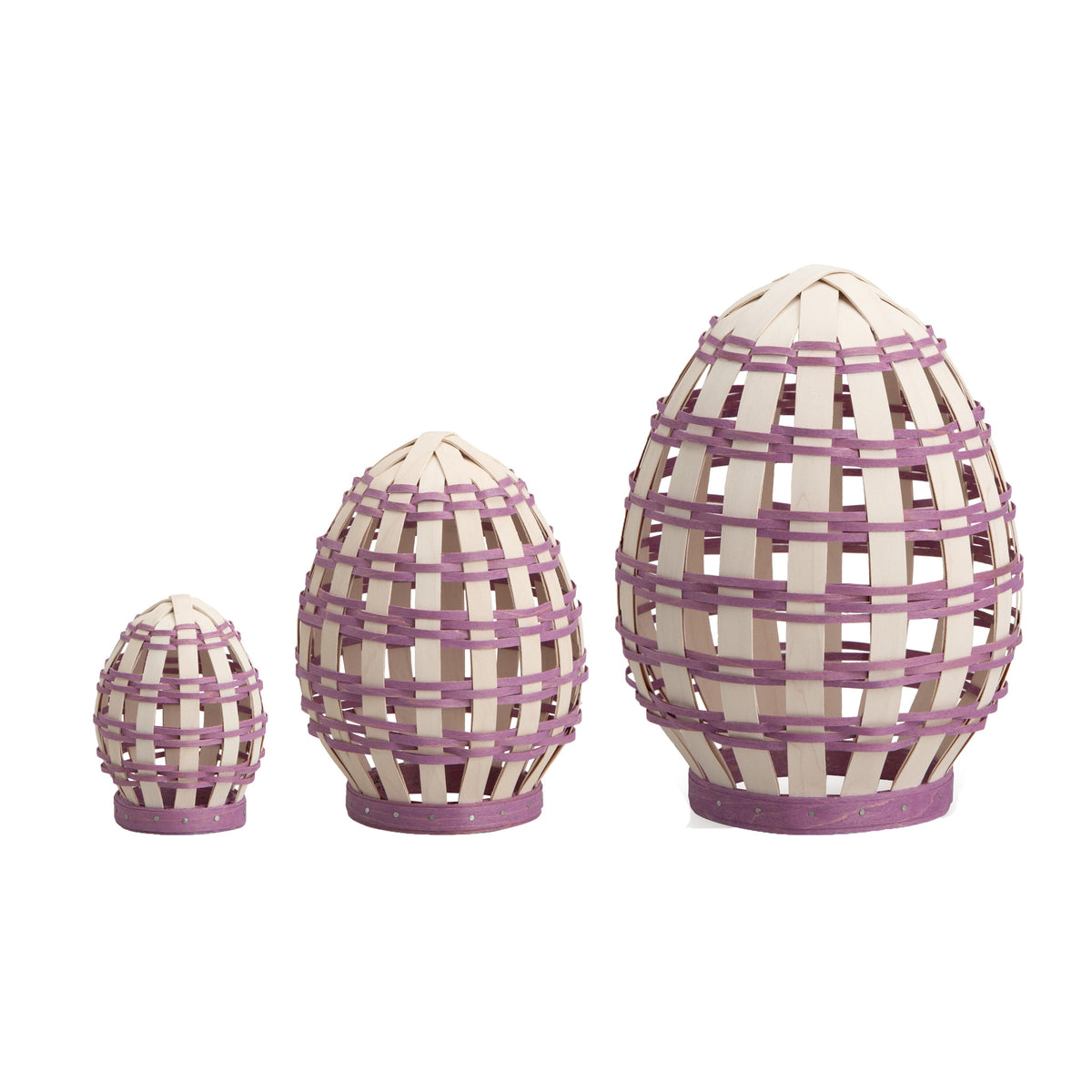 Easter Freestanding Open Weave Egg Trio - Lavender