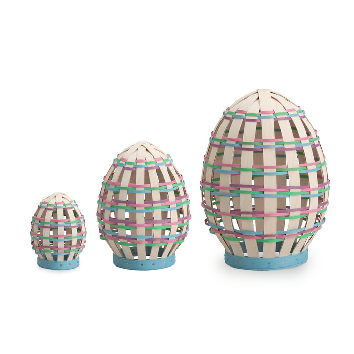 Easter Freestanding Open Weave Egg Trio - Multi
