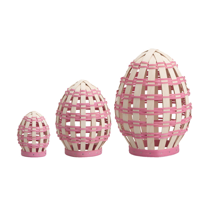 Easter Medium Freestanding Open Weave Egg - Pink