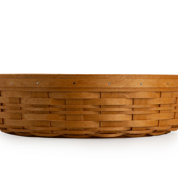 Pie Basket with Lid and Protector - Warm Brown-Basket Set-Woven Maple Basket-Longaberger