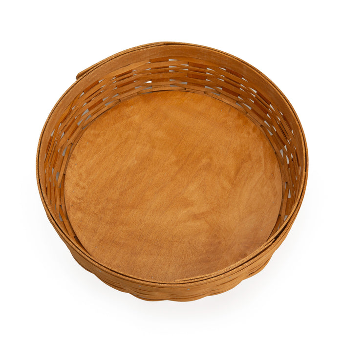 Pie Basket with Lid and Protector - Warm Brown-Basket Set-Woven Maple Basket-Longaberger