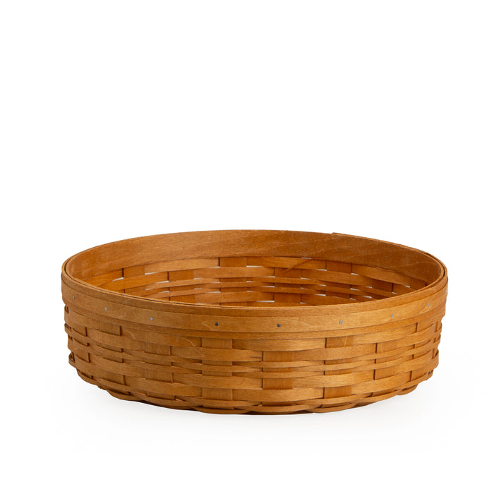 Pie Basket with Lid and Protector - Warm Brown-Basket Set-Woven Maple Basket-Longaberger