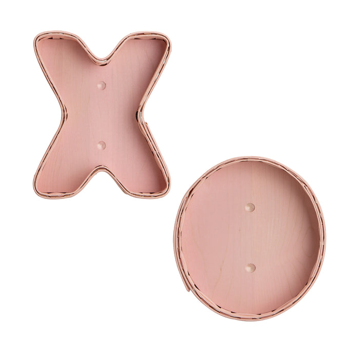 X and O Basket Set with Protectors - Pale Pink