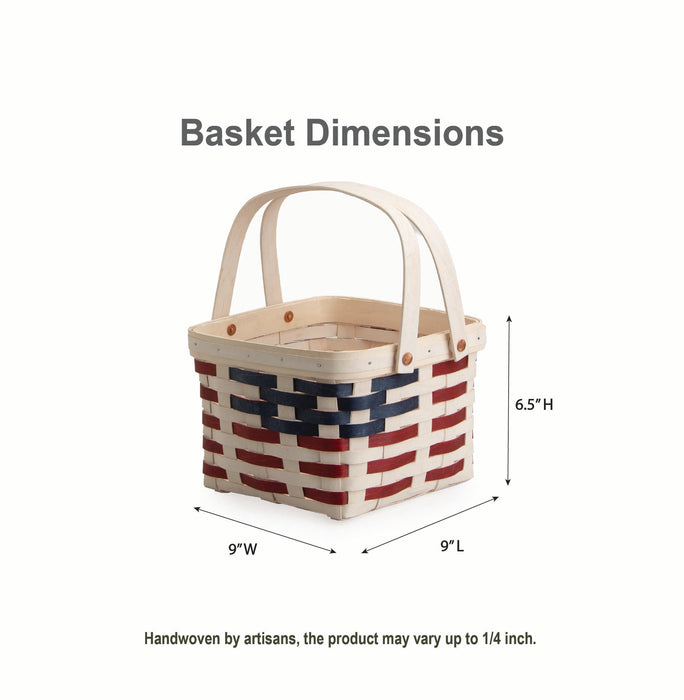 Americana Provision Basket with Protector - White