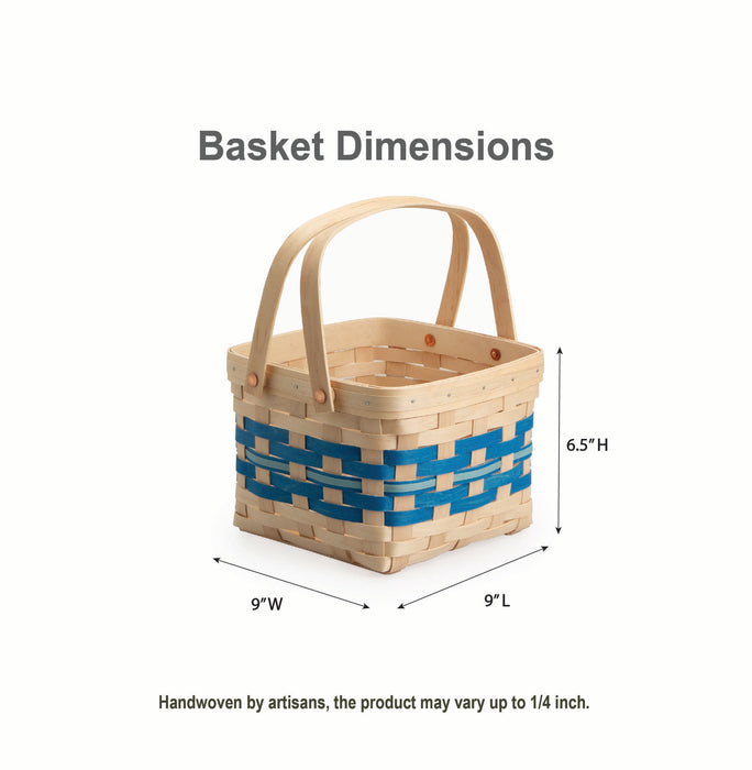 Spring Provision Picnic Basket with Lid and Protectors - Blueberry