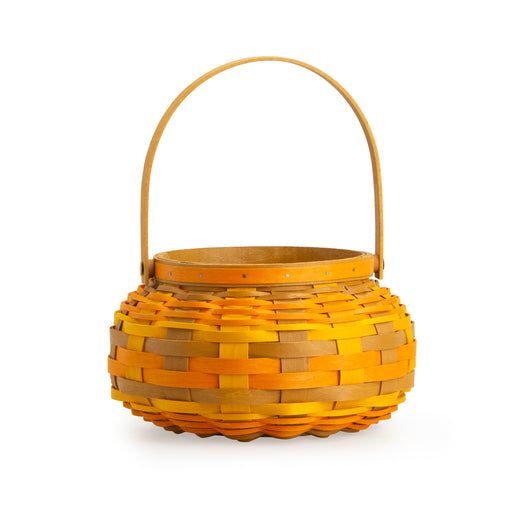 Pumpkin Basket Set with Protector - Yellow, Orange and Warm Brown-Basket Set-Woven Maple Basket-Longaberger