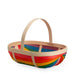 Rainbow Large Trug Basket with Protector - Multi-Basket Set-Woven Maple Basket-Longaberger