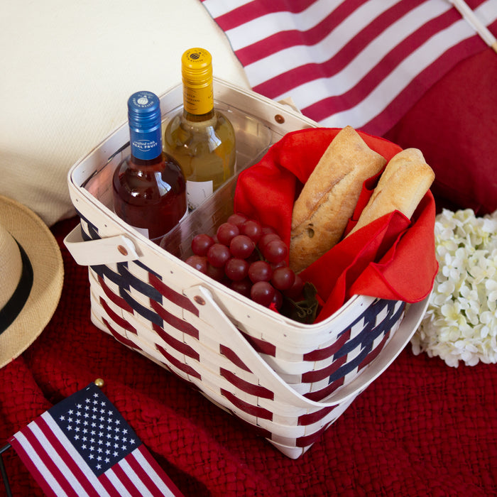 Americana Homestead Basket with Protector - White