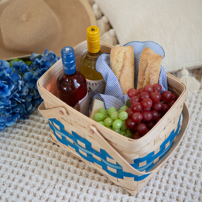Spring Homestead Basket with Protector - Blueberry