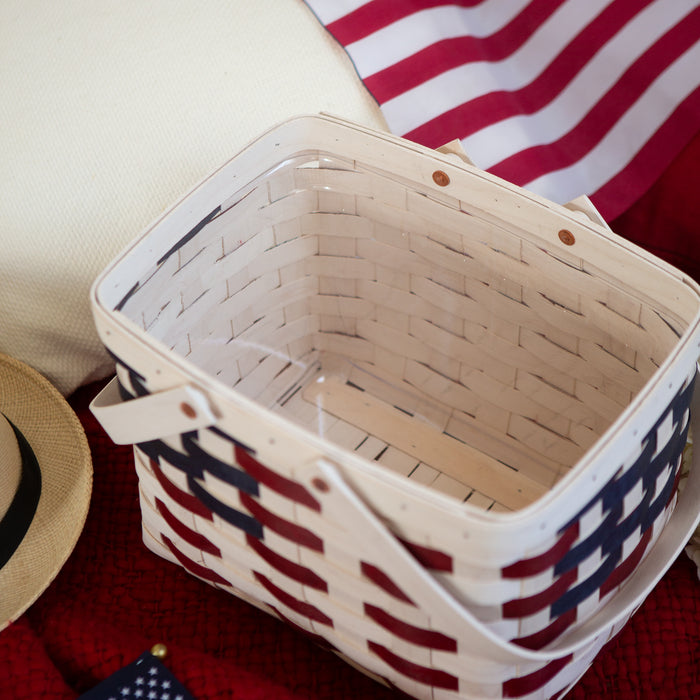 Americana Homestead Basket with Protector - White