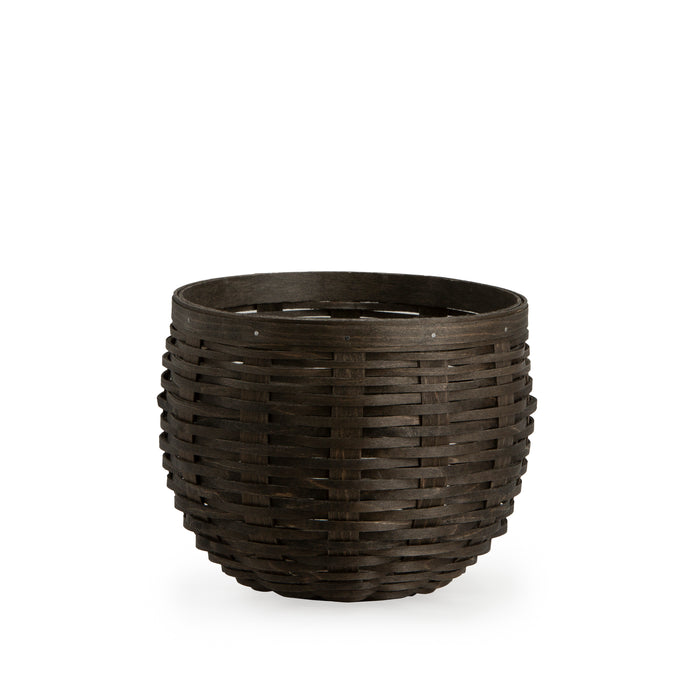Round Nesting Storage Basket 6-Piece Set with Protectors - Black-Basket Set-Woven Maple Basket-Longaberger