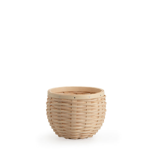 Round Nesting Storage Basket 6-Piece Set with Protectors - Whitewashed-Basket Set-Woven Maple Basket-Longaberger