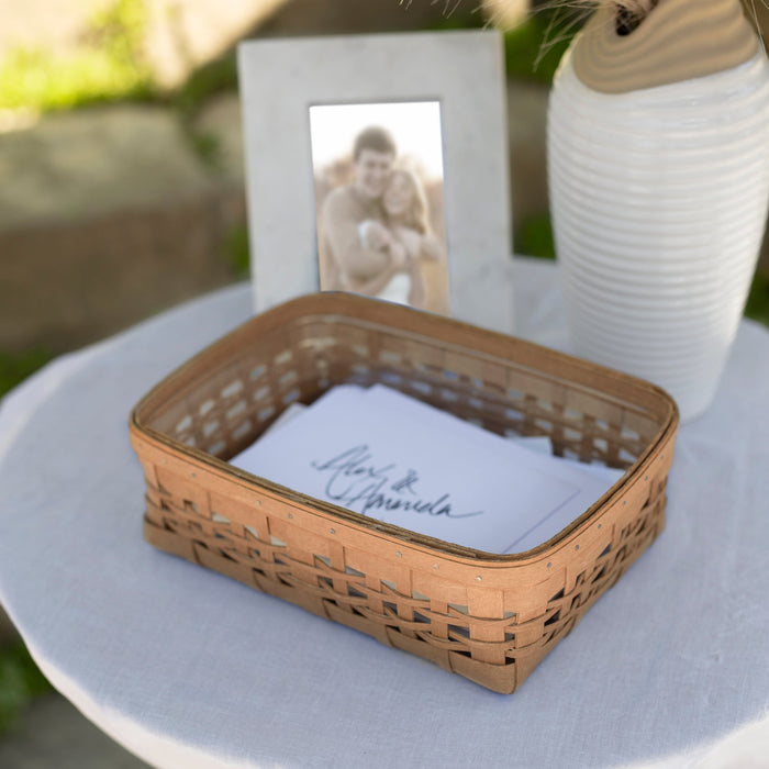 Card Basket - Light Brown holding cards