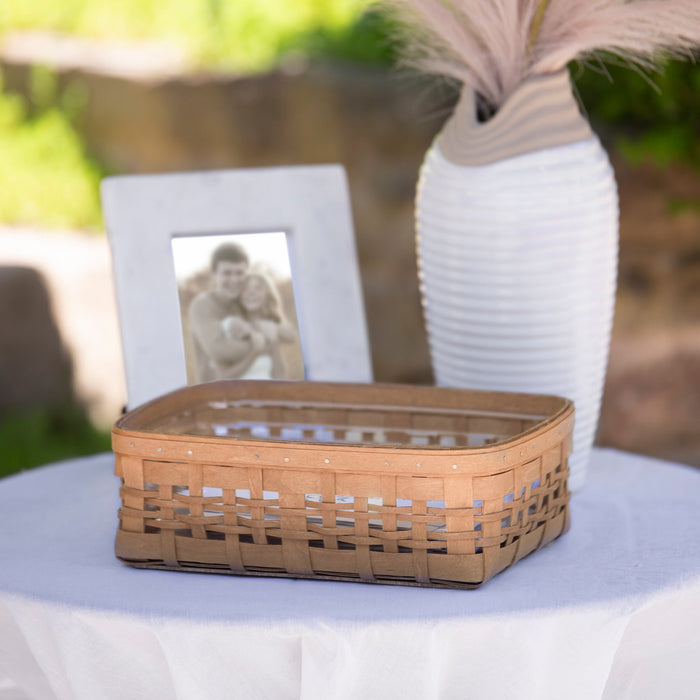 Card Basket - Light Brown holding cards