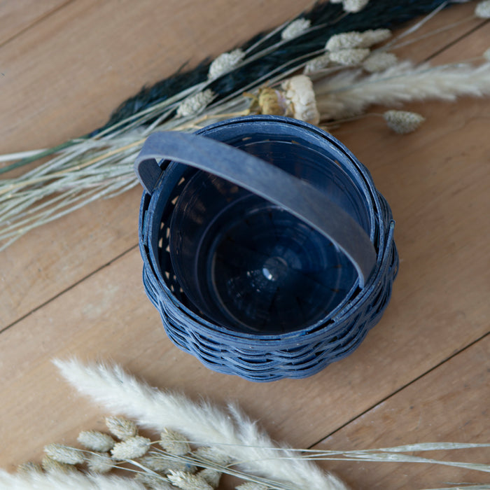 Small Flower Girl Basket Set with Protector - Regal Blue