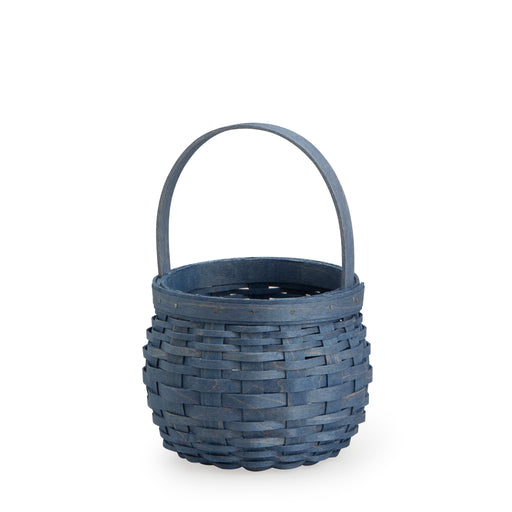 Front of Small Flower Girl Basket - Regal Blue.