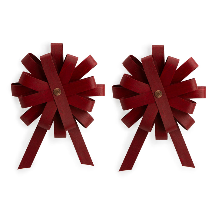 Woven Bow Duo - Bold Red