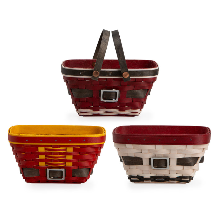 Medium Tapered Holiday Belly Basket Trio Set with Protectors