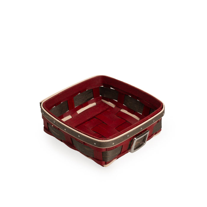 Santa Belly 6-Piece Coaster Basket Set - Elf Coasters
