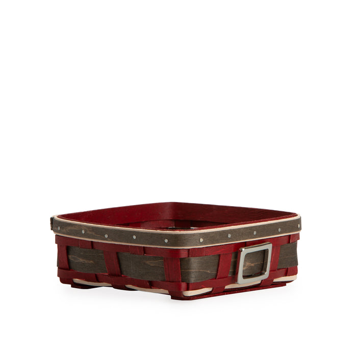 Santa Belly 6-Piece Coaster Basket Set - Elf Coasters