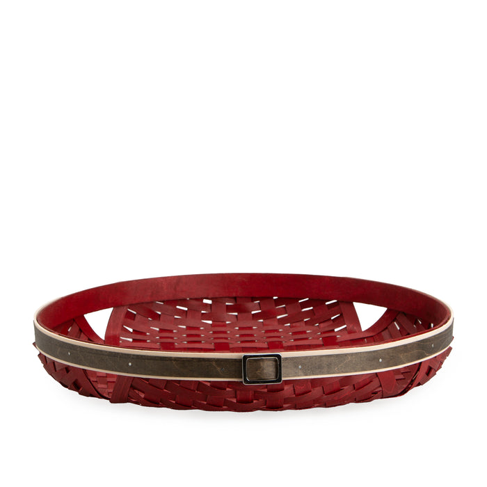 Santa Belly Large Round Tray Basket with Protector