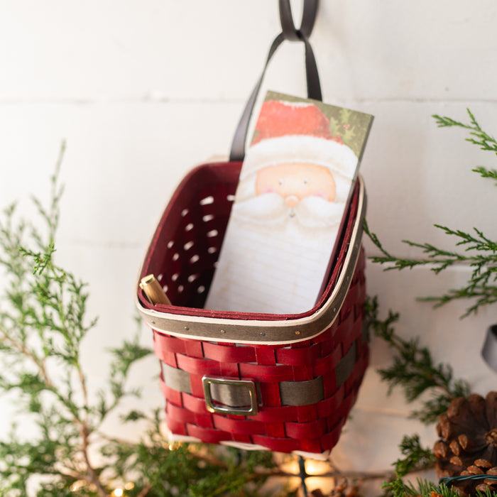 Santa Belly Angled Mantle Basket with Protector
