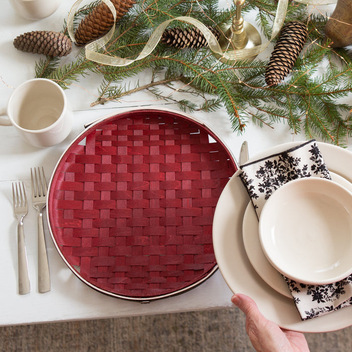 Santa Belly 2-Piece Woven Charger Set