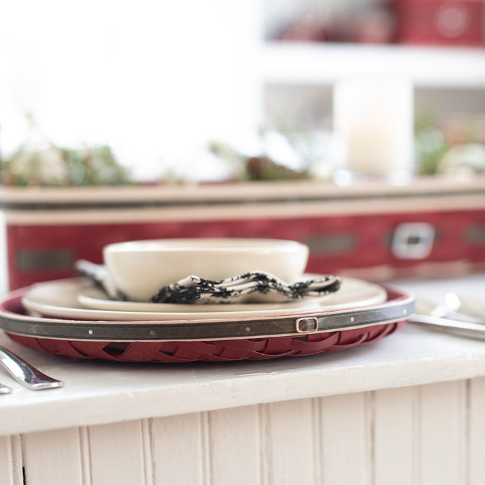 Santa Belly 2-Piece Woven Charger Set