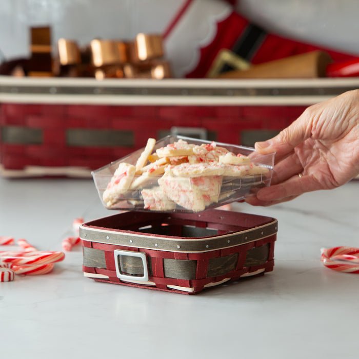 Santa Belly 6-Piece Coaster Basket Set - Elf Coasters