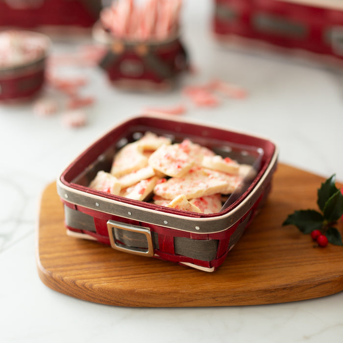 Santa Belly 6-Piece Coaster Basket Set - Reindeer Coasters