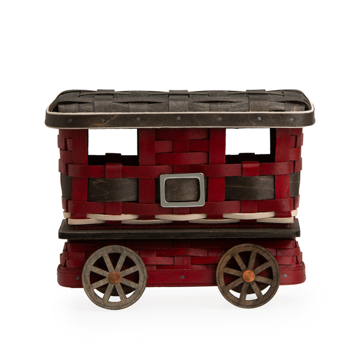 Longaberger Express Santa Belly 5-Piece Woven Train Set