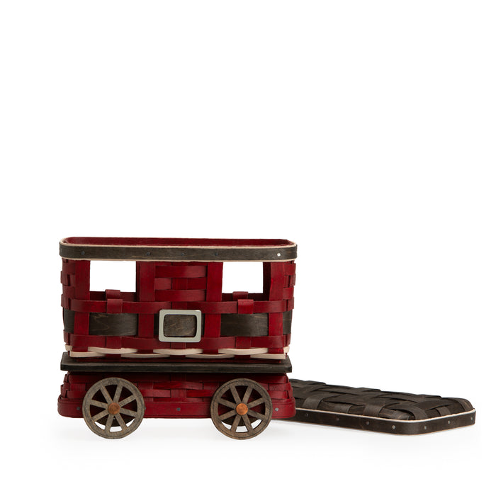 Longaberger Express Santa Belly 5-Piece Woven Train Set