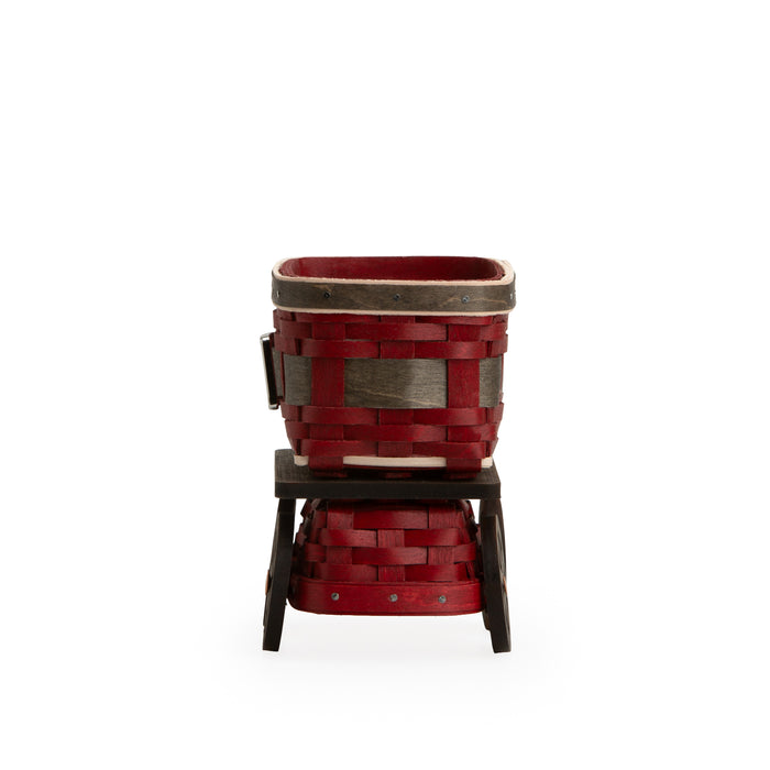 Longaberger Express Santa Belly 5-Piece Woven Train Set