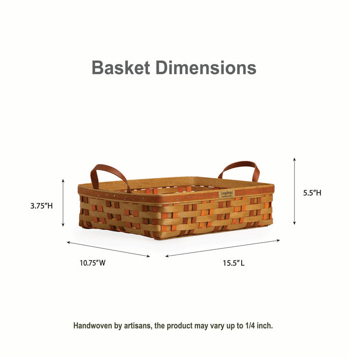 Collector's Thanksgiving Serving Tray Basket with Protector - Autumn Patchwork