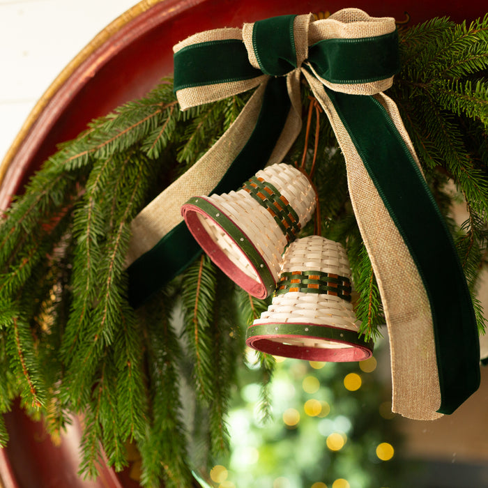 Sleigh Bells Miniature Bell Woven Decor Duo