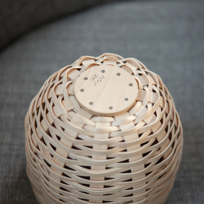 Small Round Nesting Storage Basket with Protector - Whitewashed-Basket Set-Woven Maple Basket-Longaberger