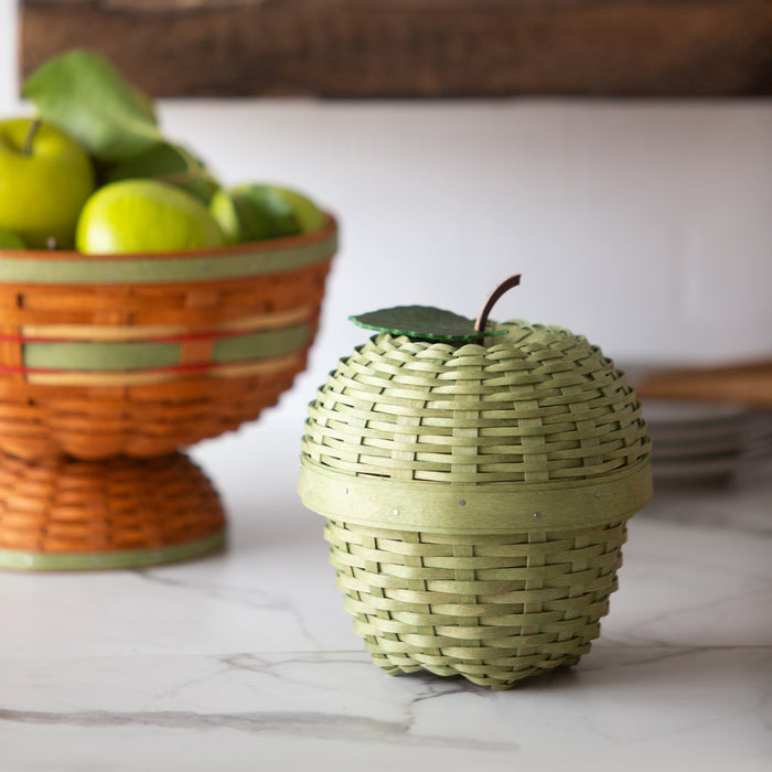 Apple Picking Small Apple with Woven Lid and Protector - Green