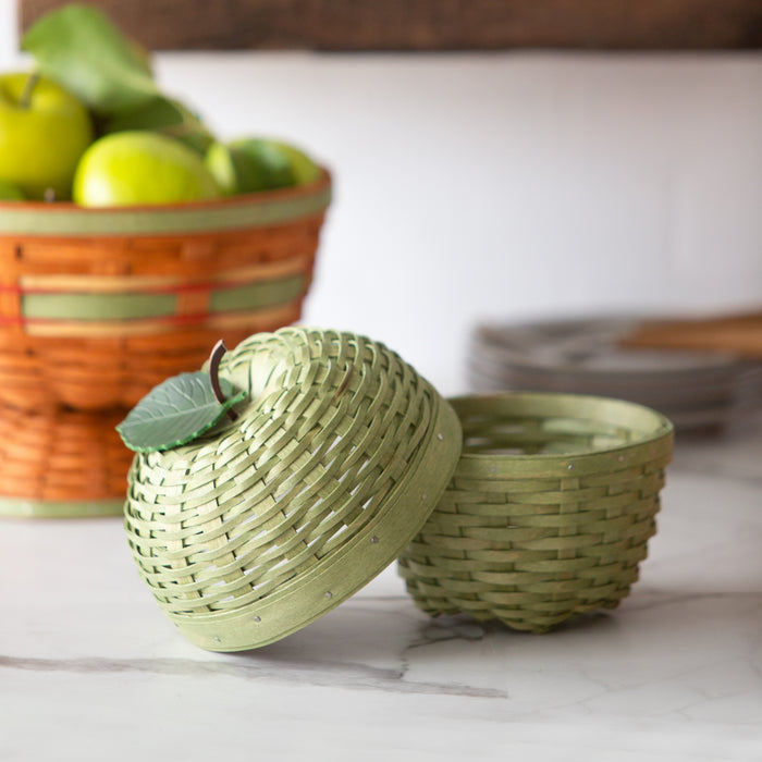 Apple Picking Small Apple with Woven Lid and Protector - Green