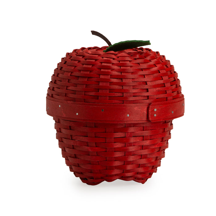 Apple Picking Small Apple with Woven Lid and Protector - Red