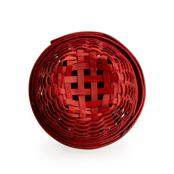 Apple Picking Small Apple with Woven Lid and Protector - Red