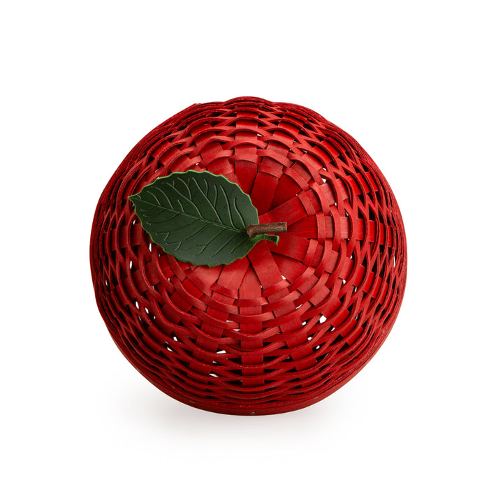 Apple Picking Small Apple with Woven Lid and Protector - Red
