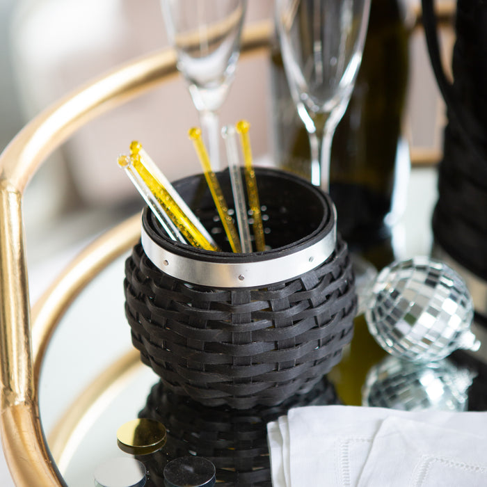 New Year's Eve Small Ball Drop Bowl Basket with Protector - Aluminum