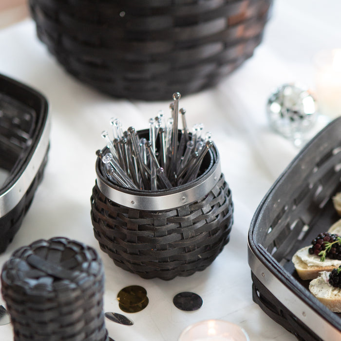 New Year's Eve Small Ball Drop Bowl Basket with Protector - Aluminum