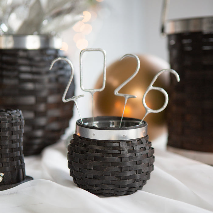 New Year's Eve Small Ball Drop Bowl Basket with Protector - Aluminum