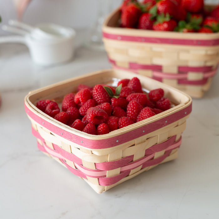 Spring Medium Berry Basket with Protector - Raspberry
